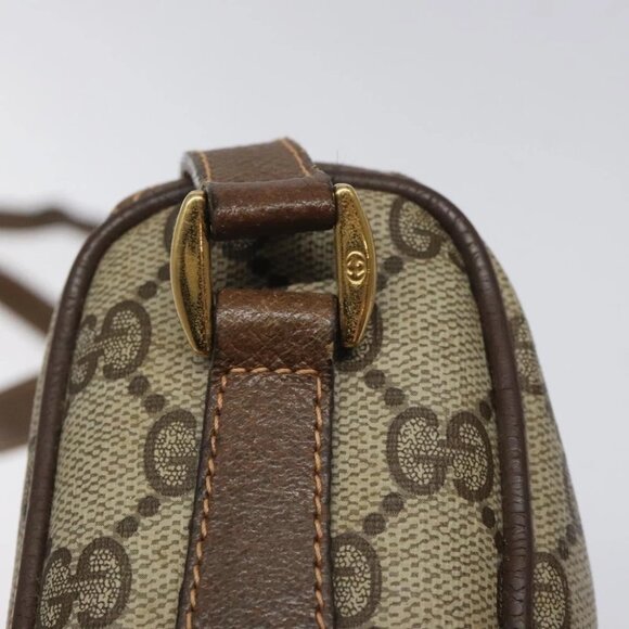 GUCCI GG Supreme Web Sherry Line Shoulder Bag PVC Beige 89 02 018 Auth - Picture 7 of 16